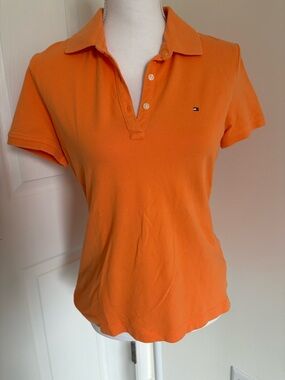 Tommy Hilfiger Orange Short Sleeve Polo Shirt - Women's